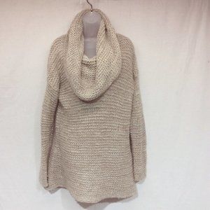 JLo Chunky Oversized Cowl Neck Tunic Sweater NWT